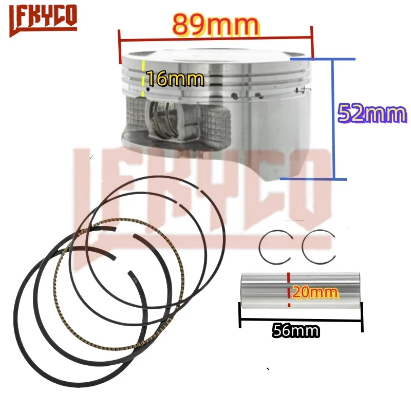 

Деталь двигателя 89 мм поршень 400CC для Honda TRX400 Sportrax 400 TRX400EX TRX400X 1999-2014, штифт 20 мм, комплект ATV Quad, аксессуары для мотоциклов