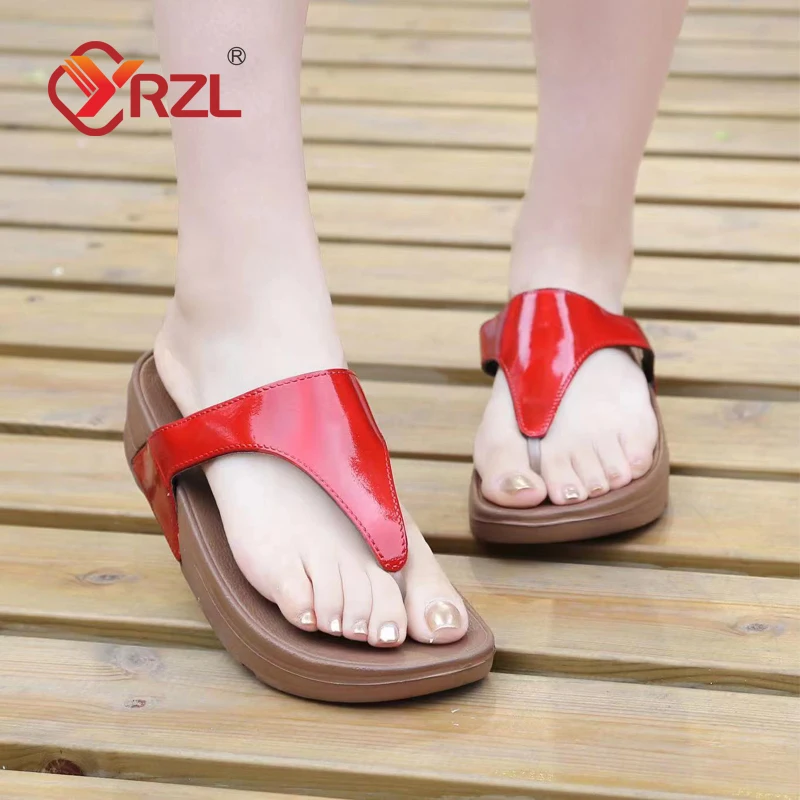 YRZL Women Flip Flops 2022 Summer New Platform Wedge Sandals Fashion Soft Sole Slippers Outdoor Indoor Beach Bathroom Sandals