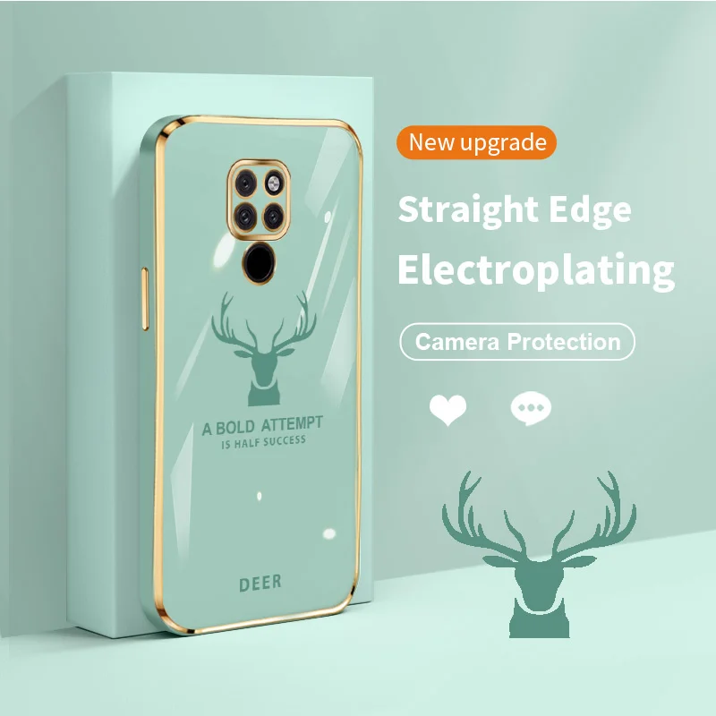 

Deer Electroplating Case for Huawei Mate 20 X 30 30E 40 40E Pro 4G 5G Nova 3E 4E P20 P40 Pro P30 Lite New Edition Cover