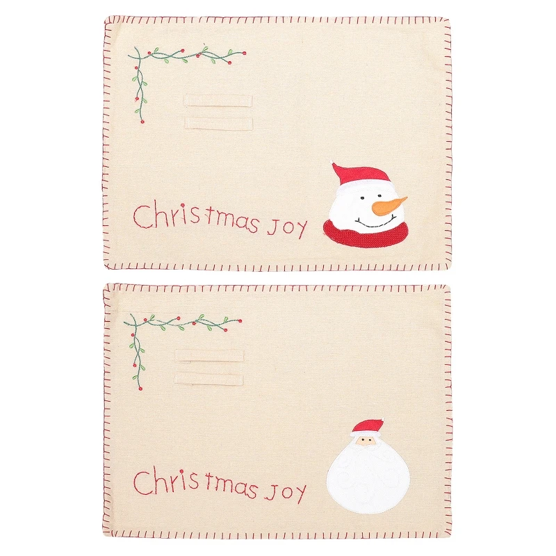 

Placemat for Dining Table Cute Christmas Mat Coaster Creative Printed Pad