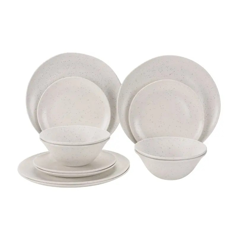 

12-Piece Eco-Friendly Dinnerware Set, Tan