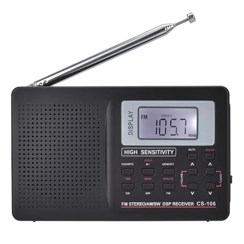 

Full Band AM/SW/FM Radio Sound Full Frequency Receiver Receiving FM Radio with Alarm Clock Portable Radio with Earphone Dropship