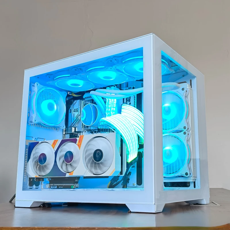 

Snow White Computer Case Desktop Sea View Room 360 Water-Cooled Vertical Bauhaus