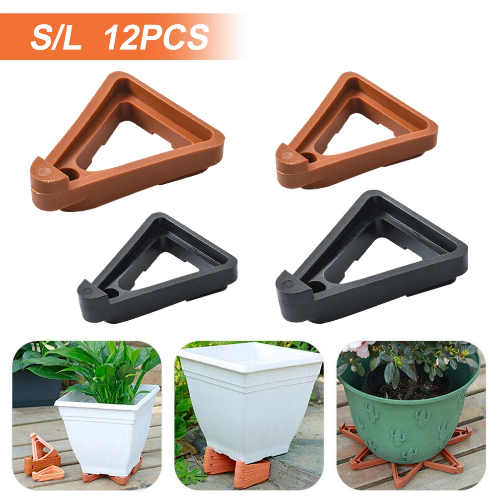 

12Pcs Plant Pot Feet Triangle Plant Pot Toes Invisible Flower Pot Riser Potted Plant Stand Rack Holder For Indoor Outdoor Plants