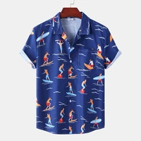 2022 mens fun shirts hawaiian print oversized shirts mens casual tops short sleeve beach shirts