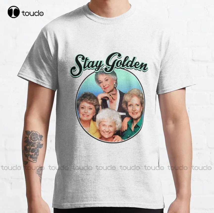 

Золотые Девушки четыре зрелые женщины ТВ-шоу 80-е 90-е Поклонники подарки Классическая футболка на пуговицах рубашка для женщин искусственный подарок унисекс