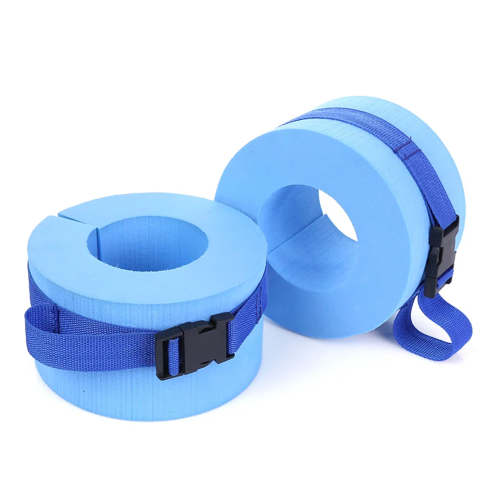 

2pcs Foam Aquatic Cuffs Swimming Weights Legging Water Exercise Aerobics Float Ring Exercise Set Workout Ankles Arms Belts Blue