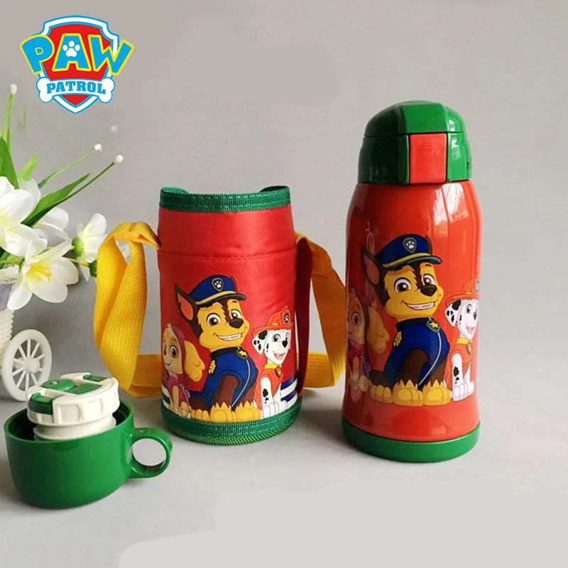 

PAW Patrol Chase Double Lid Vacuum Cup Children Anime Cartoon 304 Stainless Steel Outdoor Drop-Resistant Straw Kettle Handy Cup