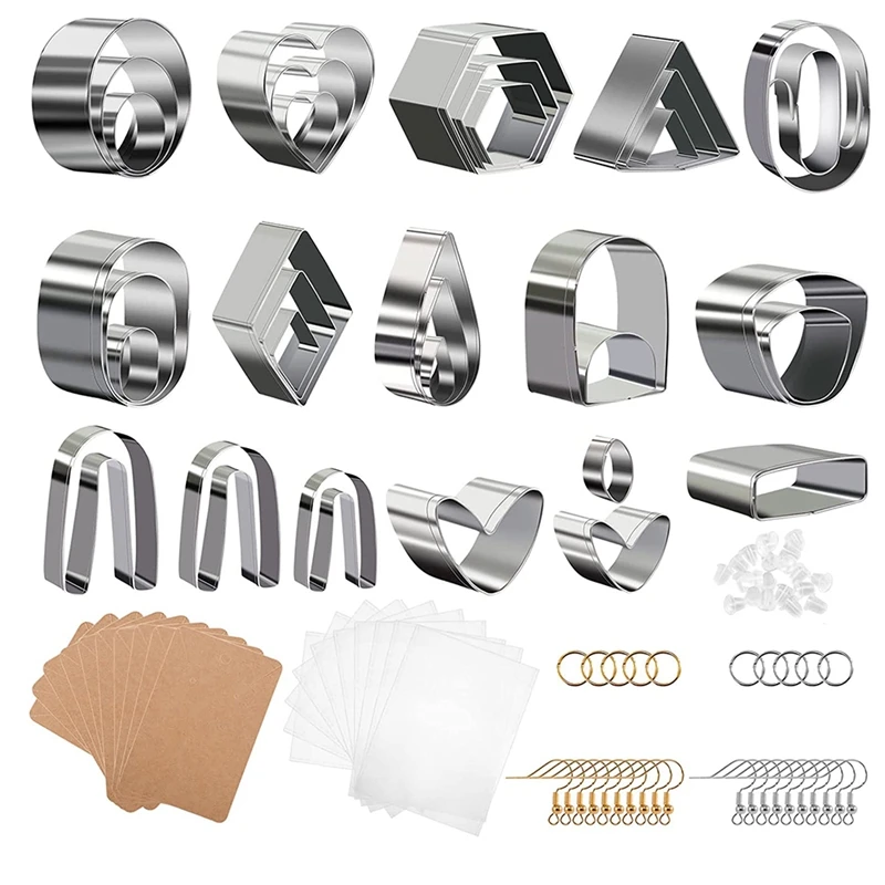 

Polymer Clay Cutter With Earring Clip Earring Hook Stainless Steel Cutting Tool Die Earring Making Kit