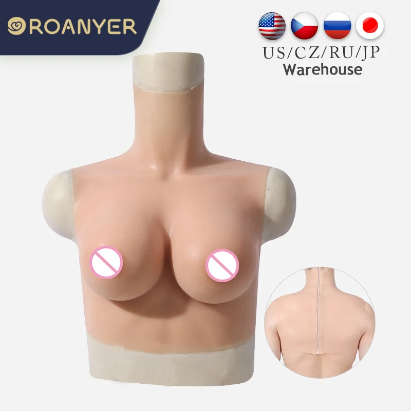 

ROANYER Silicone Realistic S Cup Huge Breast Forms For Crossdresser Fake Big Boobs Male To Female Shemale Transgender Drag Queen