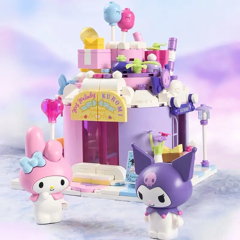 

Kawaii Sanrio Sweet Peer Kuromi My Melody DIY Cartoon Assembled Puzzle Collection Doll Toys Cute Children Play House Ornaments