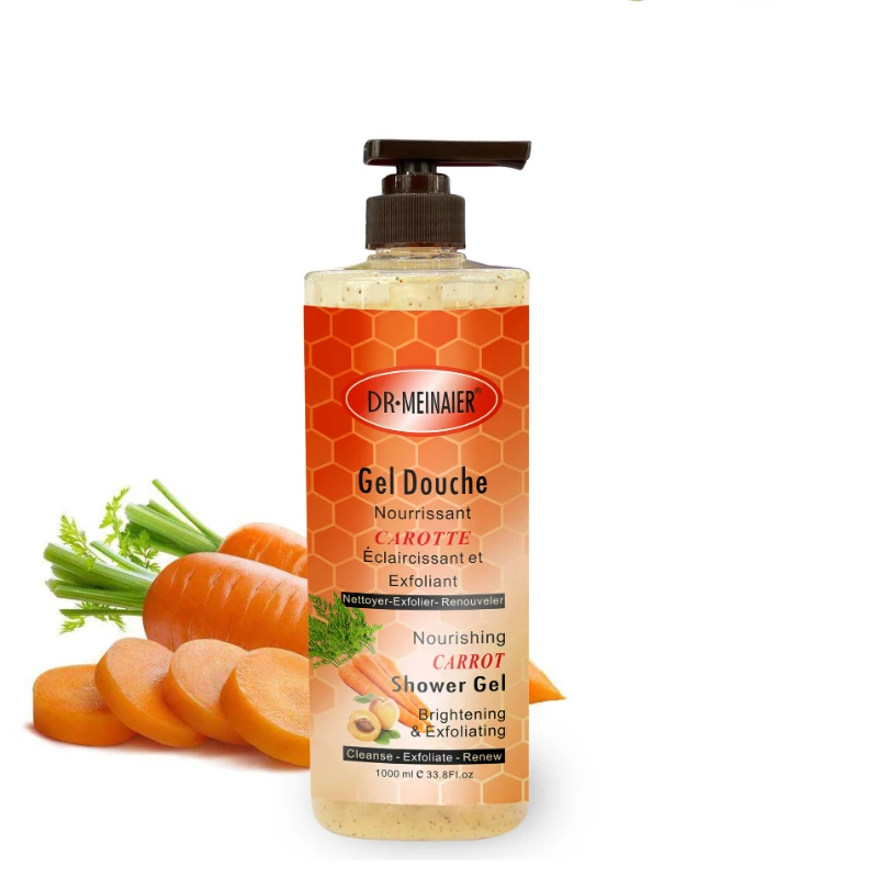 

Super 1000ml Whitening Carrot Scrub Shower Gels Whole Body Wash Fast Whitening Clean Skin Care Body Wash Shower