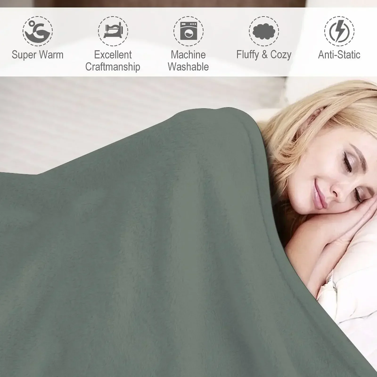 Новое дымчатое зеленое одеяло с краской Farrow и мячом одеяла для диванов лохматое