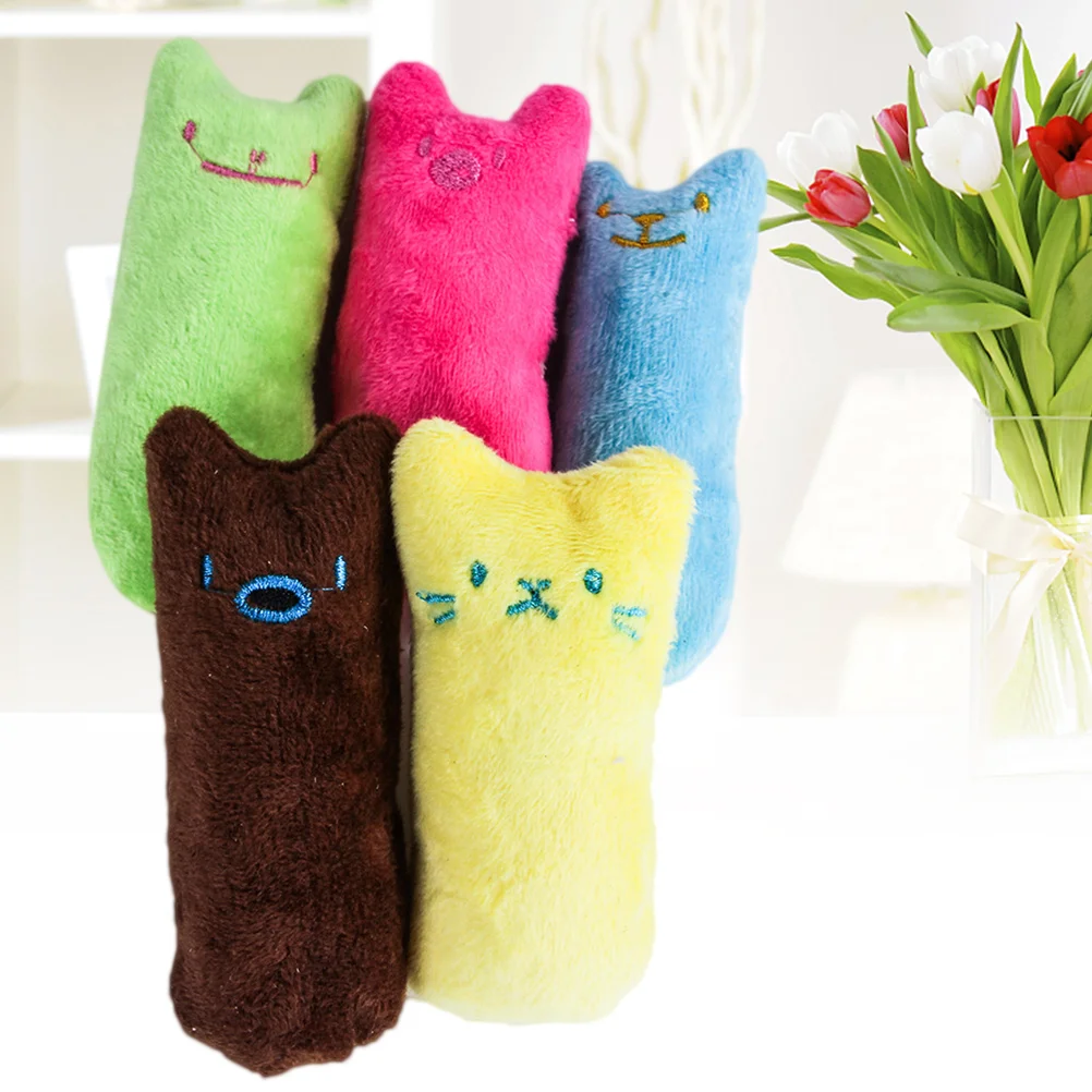 

5 Pcs Cat Chew Catnip Toy Kitten Teething Toys Supplies Cartoon Kittens