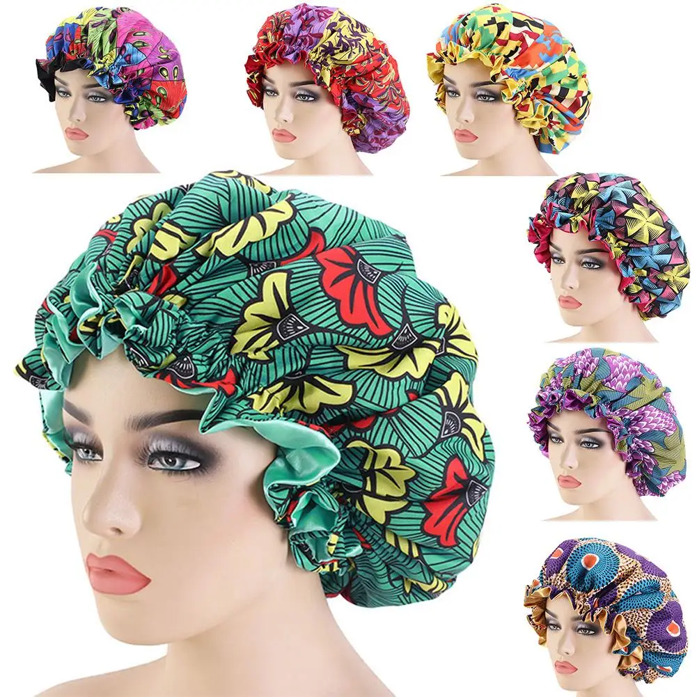 

Perm Cap Double-sided Satin Bonnet Women Satin Bonnet Shampoo Cap
