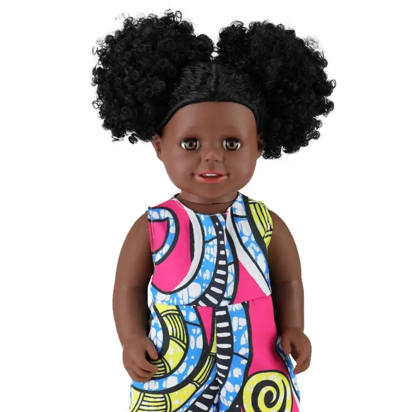

Wholesale hot selling 16inch lifelike black african american lovely girl baby doll toy for kids