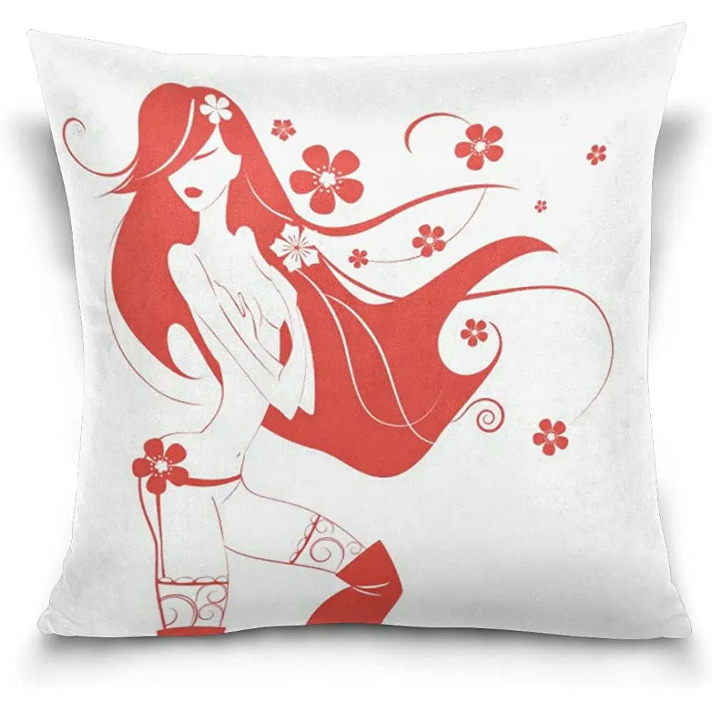 

Top Carpenter Beautiful Sexy Nude Girl Velvet Plush Throw Pillow Cushion Case Cover 16" x 16" Invisible Zipper Home Decor