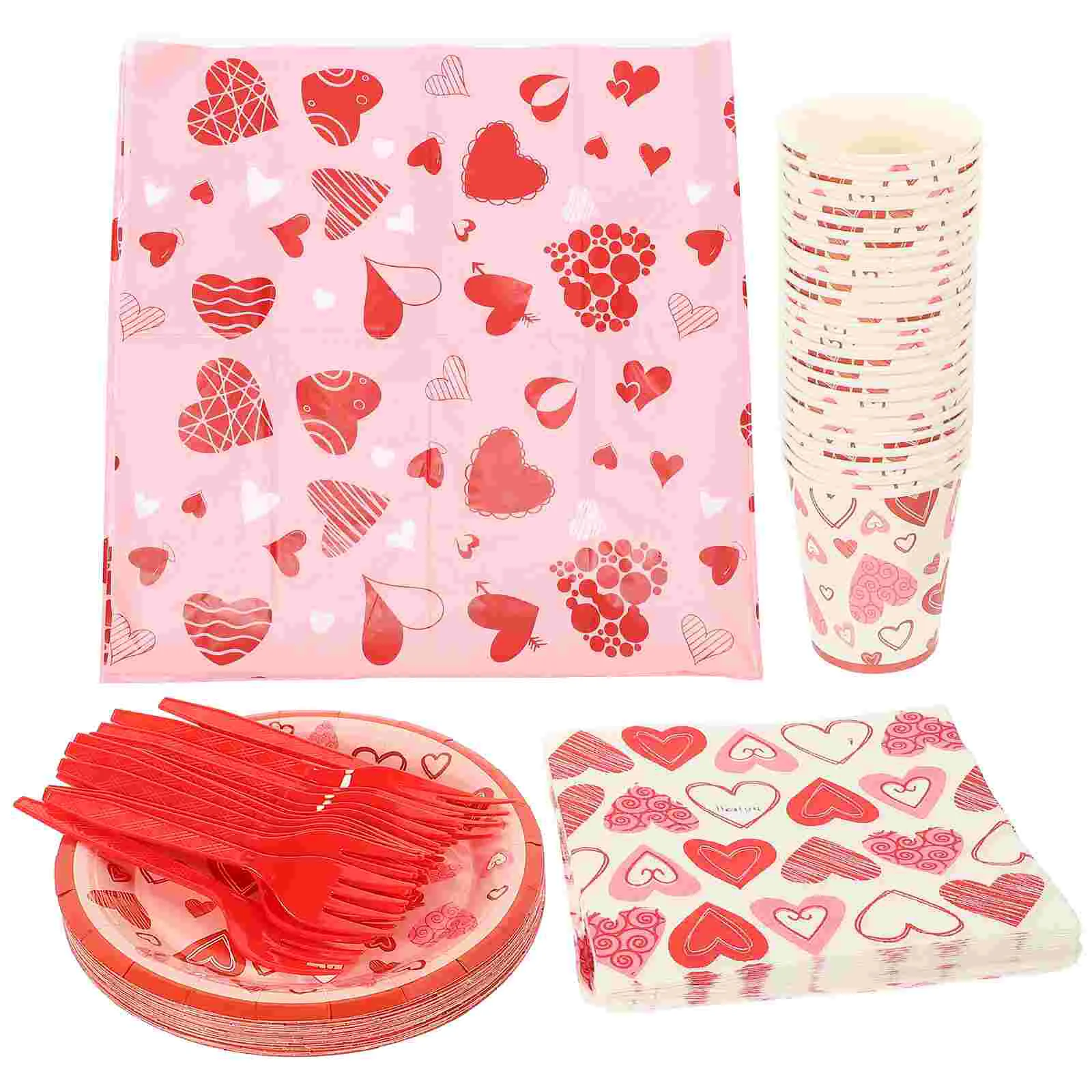 

Day Party Valentine S Paper Plates Valentines Plate Cups Table Napkins Tablecloth Dinnerware Supplies Disposable Decorations