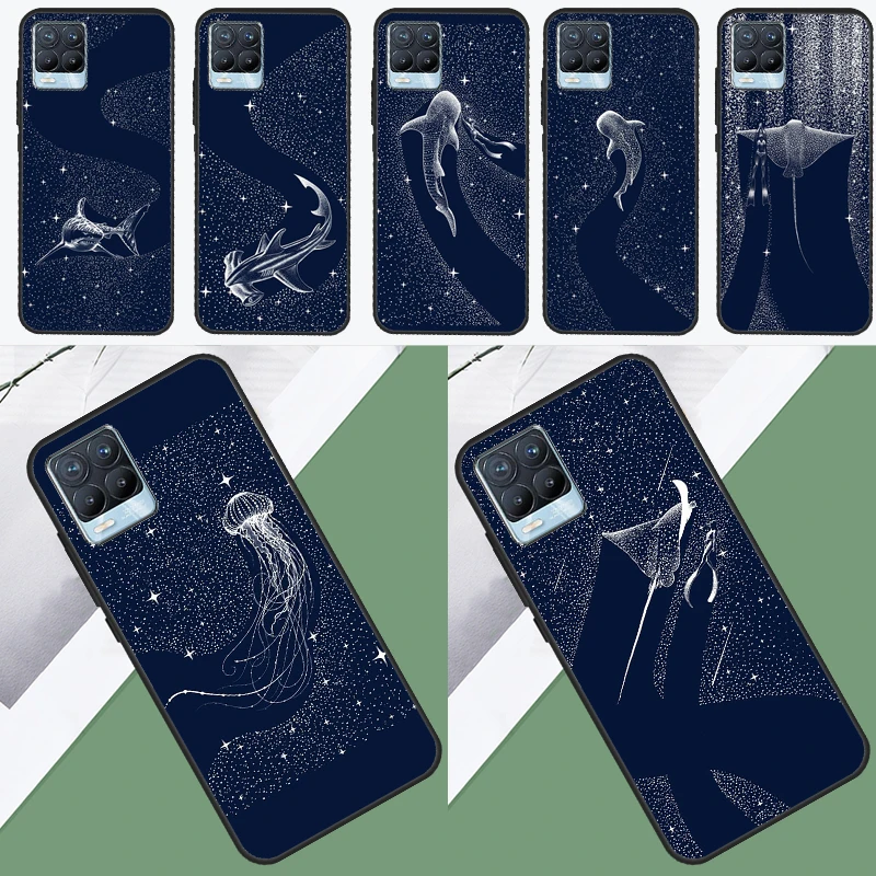 Starry Orca Whale Shark Case For Realme C21 C21Y C25s C25Y C11 C31 C15 C35 8i 9i 8 Pro GT Neo 3 2 3T Master Cover