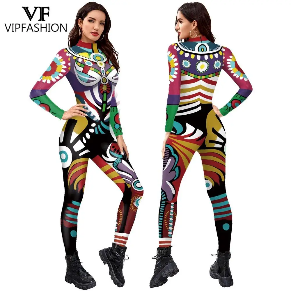 

VIP FASHION Halloween Cosplay 3D Print Costume Long Sleeve New Israel's Purim Holiday Party Jumpsuit Zentai Bodysuits Catsuit