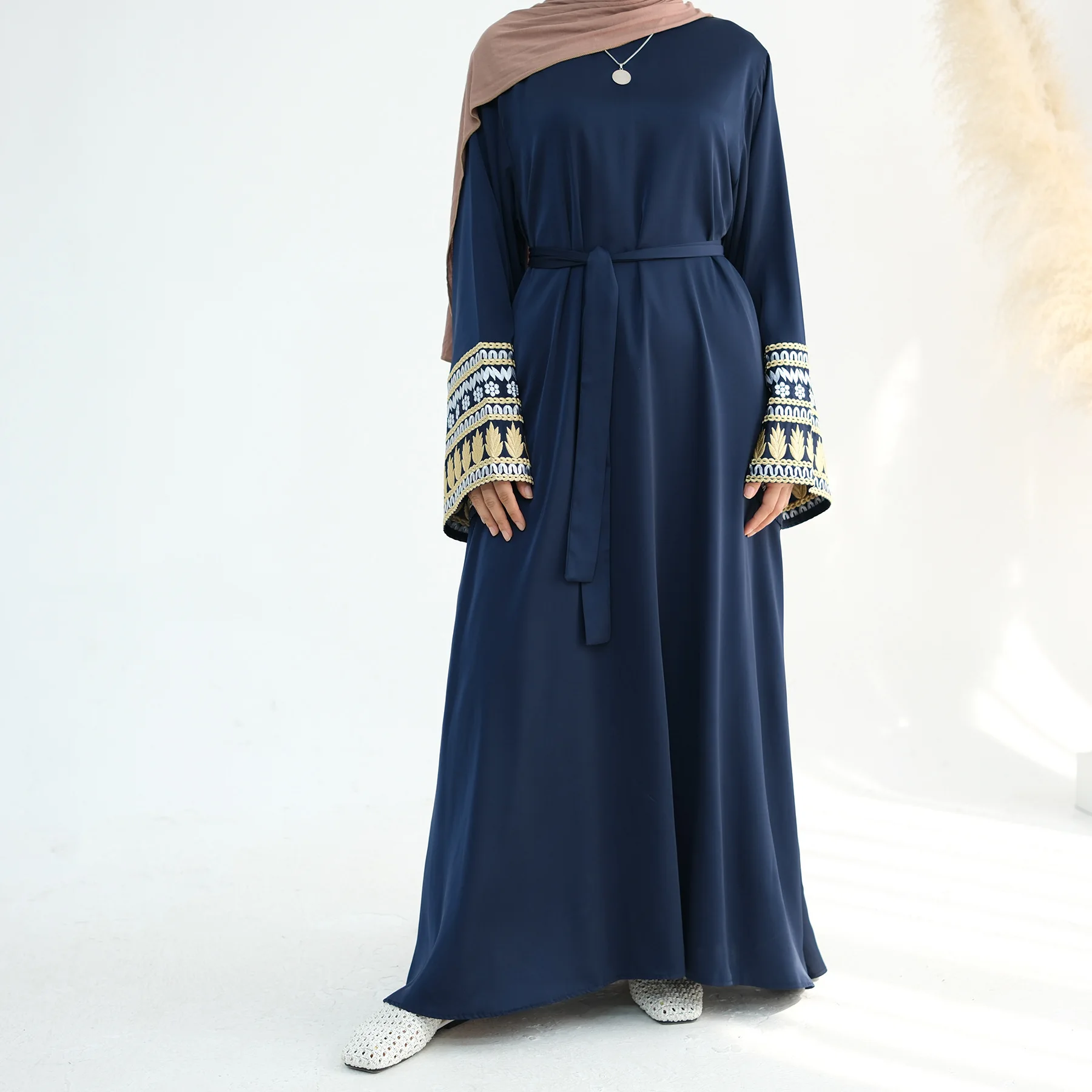 Мусульманское платье с вышивкой Дубая Абая кафтан Турция Femme Musulmane Vestidos арабский