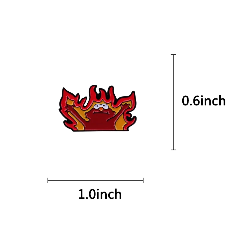 Эмалированная брошь-значок Elmoo Hell Fire Meme украшение для одежды шляпы рюкзака