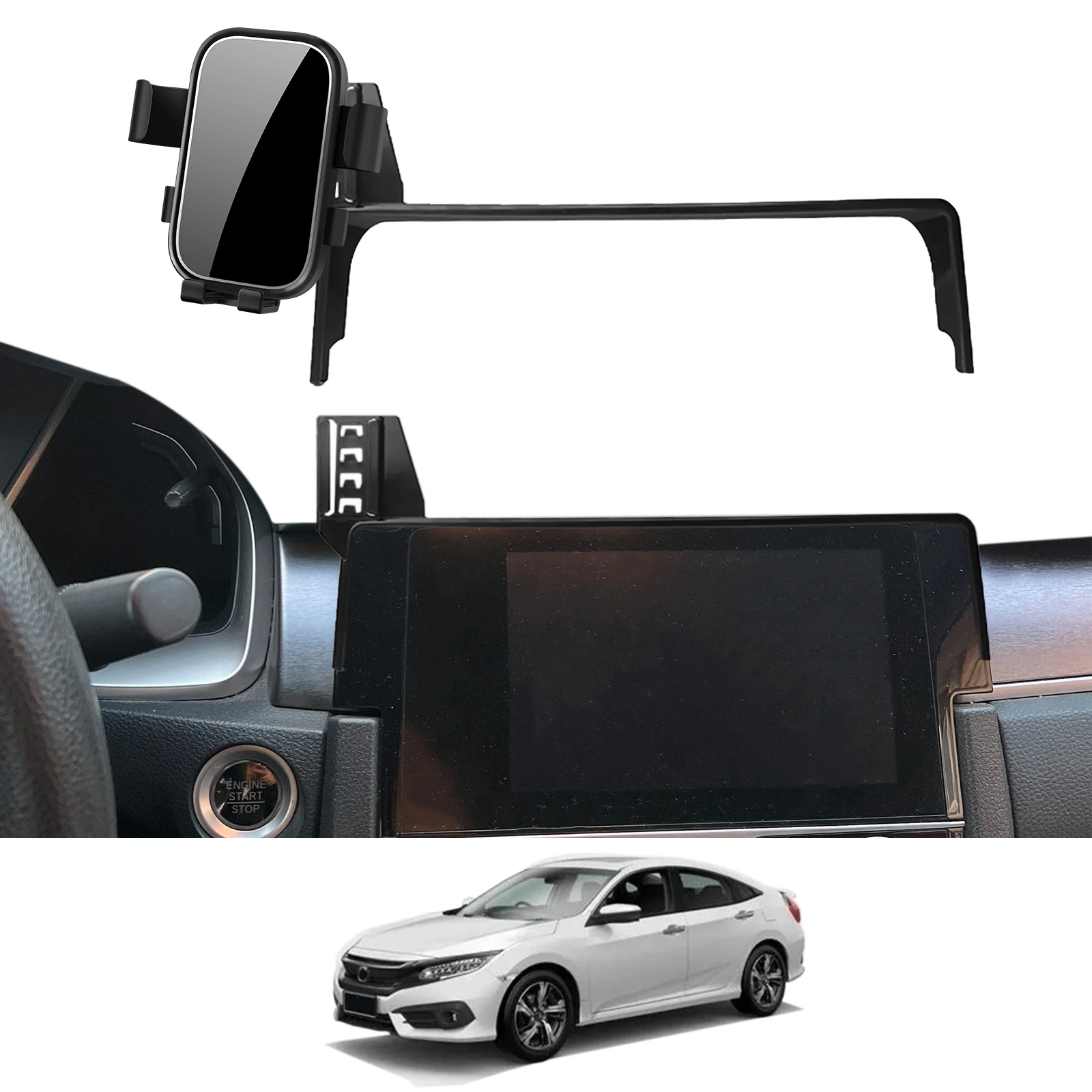 Фото Автомобильный держатель мобильного телефона для Honda Civic 2016-2020 хэтчбек TYPE R GPS кронштейн навигационная подставка автоаксессуары №1