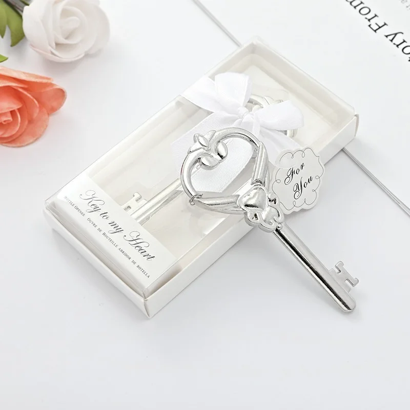 

Heart Key Shape Beer Bottle Opener for Wedding Party Gifts Silver Openers Presents Wedding Favours for Guests Gadgets