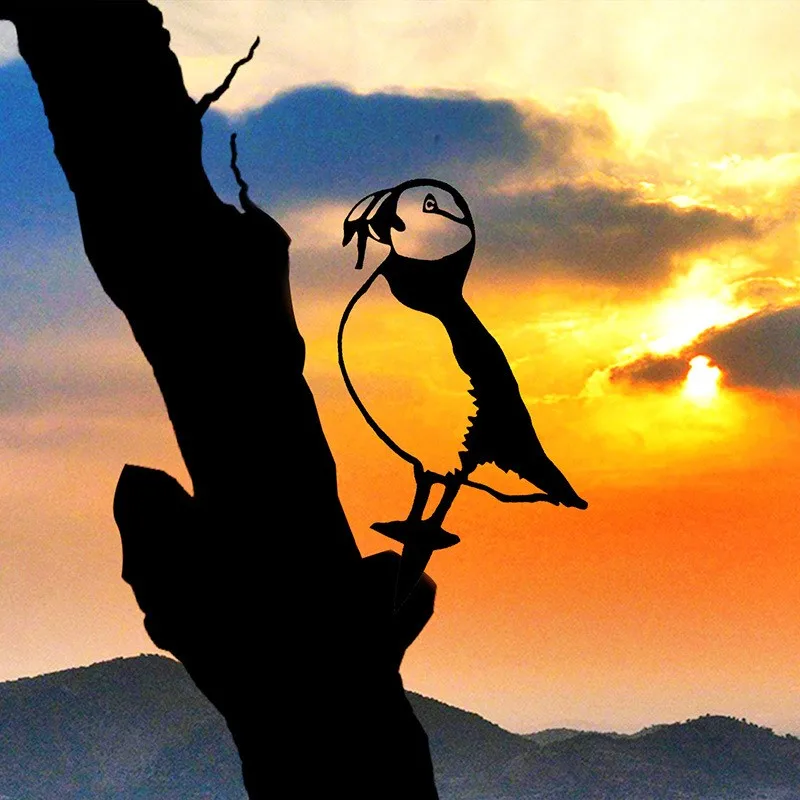 Woodpecker Metal Art Bird Statues Outdoor Garden Backyard Branch Animal Decoration Simulation Silhouettes Ornament | Дом и сад