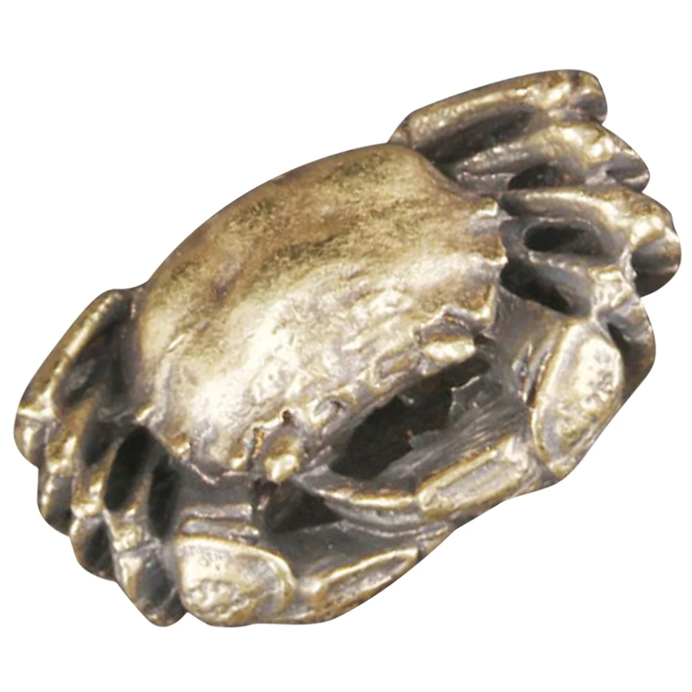 Ретро латунный маленький краб настольные украшения животное бронзовая резьба