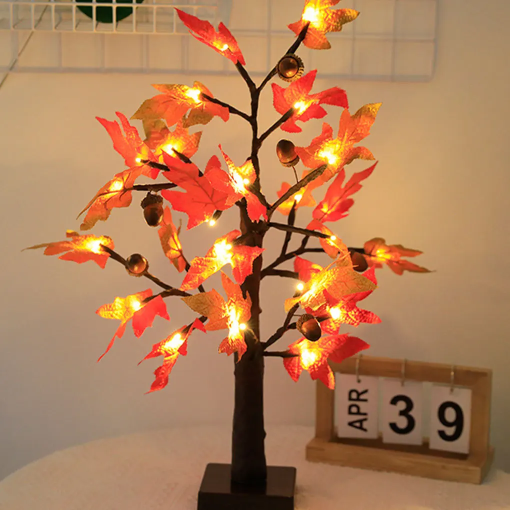 

Orange Fall Maple Tree With Lights Add Stylish And Fashionable Touch To Space Decoration Plastic
