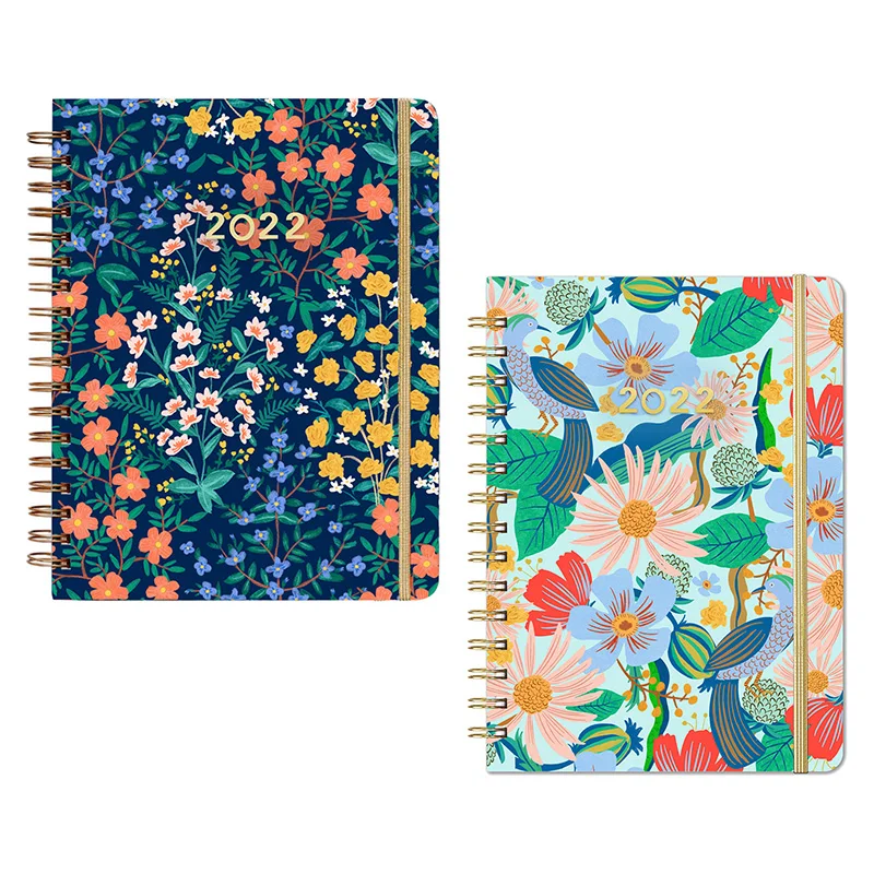 

2022 A5 Diary Weekly Planner Floral Printed Agenda Spiral Organizer Notebook Plan Book Schedules Stationery School Supplies