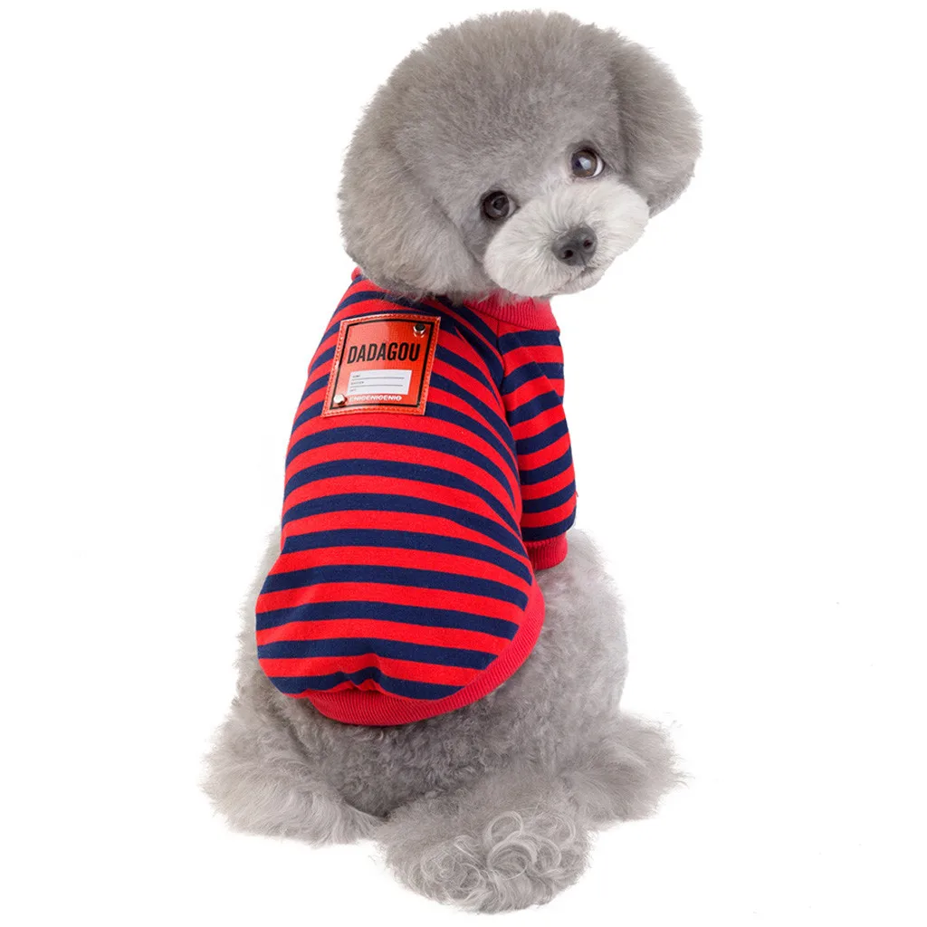 

Жилеты Для Собак, Модная хлопковая Одежда в полоску Для домашних животных на весну и лето, костюмы, футболка Для домашних животных, 2022
