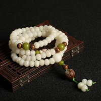 religion natural lovers unisex resin 108 buddhist beads white bodhi bracelet