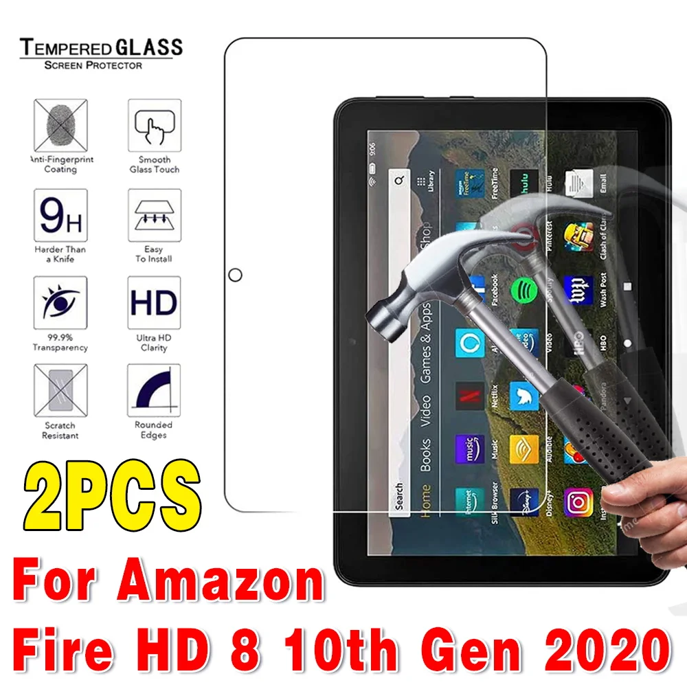 

2 шт., защитная пленка 9H для экрана Amazon Fire HD 8 10 Gen 2020