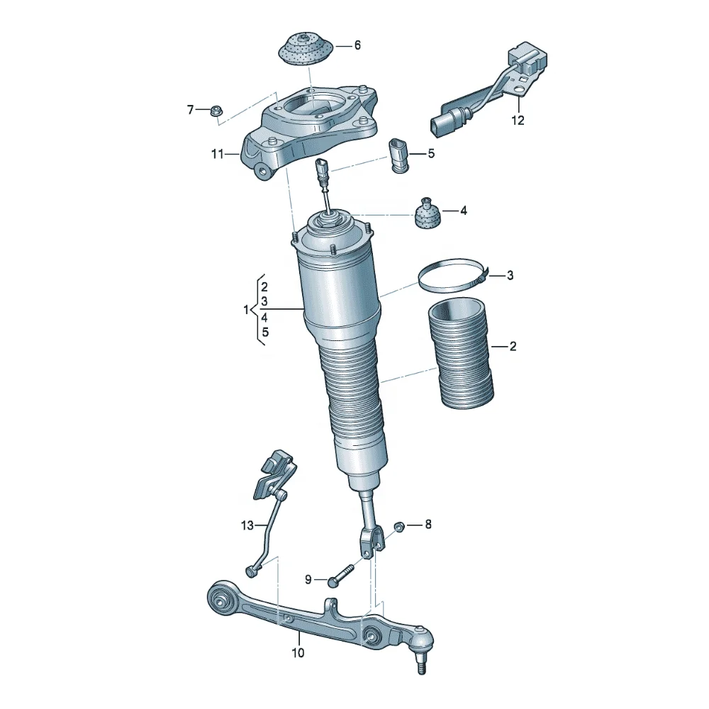 Фото Амортизатор передний левый для Audi A8 D3 / VW Phideon, совместим с BILSTEIN 45241994, OE 3D0616039AA №4
