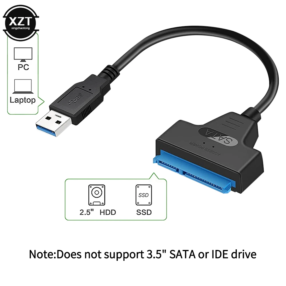 200 мм 22 Pin SATA III кабель для 2 5-дюймового жесткого диска HDD SSD USB адаптер 5 Гбит/с