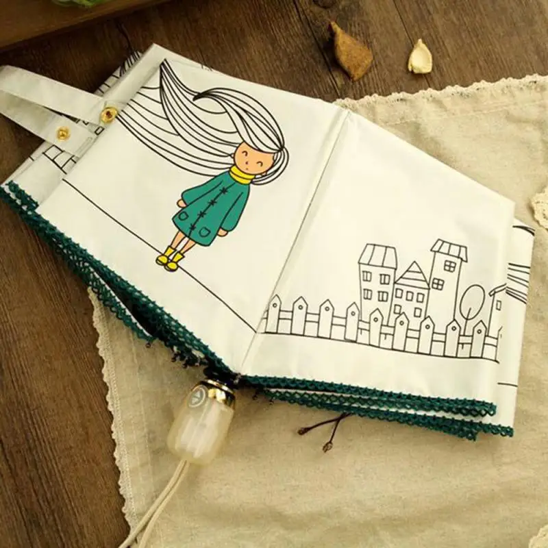 

Cute Anti-uv Umbrella Automatic Folding Umbrella 8k Waterproof Umbrella Girls Parasol Sunshade Rain Car Travel Korean Style