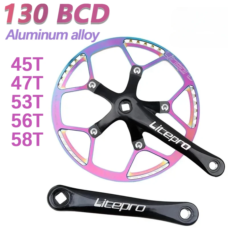 Litepro 130 BCD Chainring квадратные шатуны Кривошип 45T 47T 53T 56T 58T и цепь для велосипеда