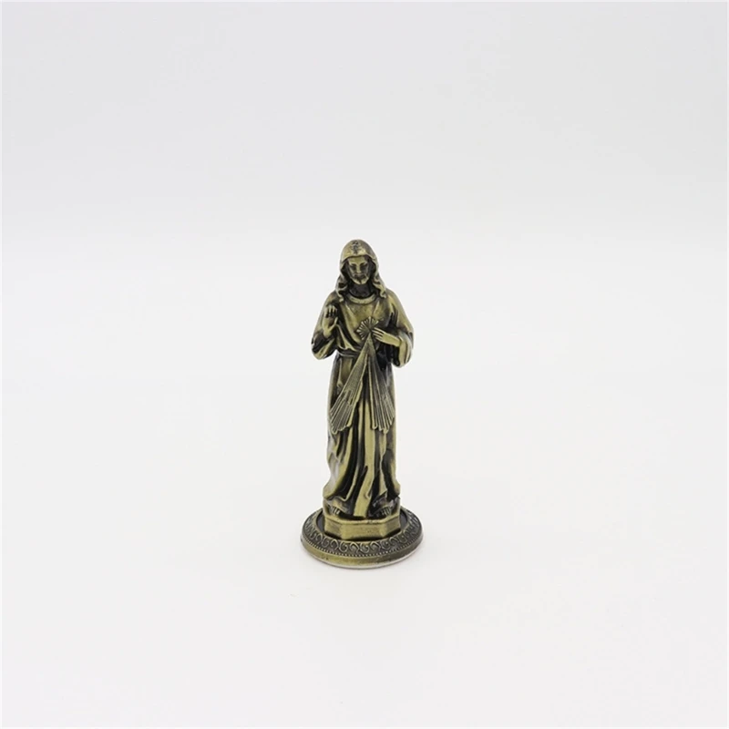 Элегантная металлическая статуэтка Марии с винтажными детальными антикварными