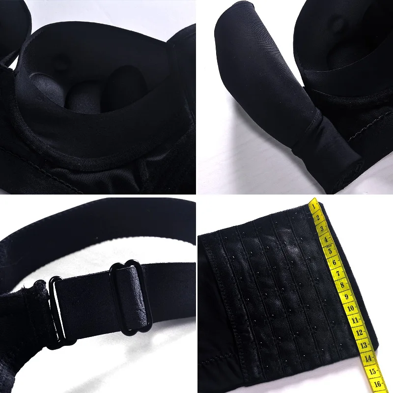 Plus Size Bra Sexy Lingerie Thick Cup Bras for Women Solid Padded Underwear Push Up Brassiere Femme