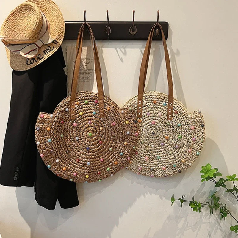 Летняя женская модная сумка-тоут с жемчужным праздником и жемчугом большая