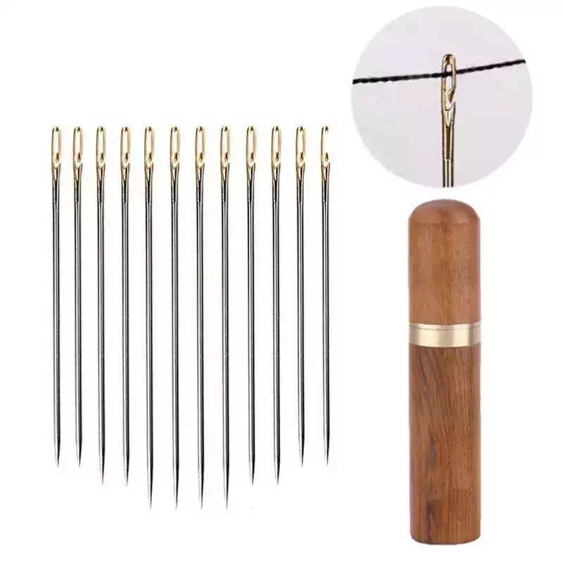 

12/36pcs Blind Needle Elderly Needle-Side Hole Hand Household Sewing Stainless Steel Sewing Needless Threading Clothes Sewing