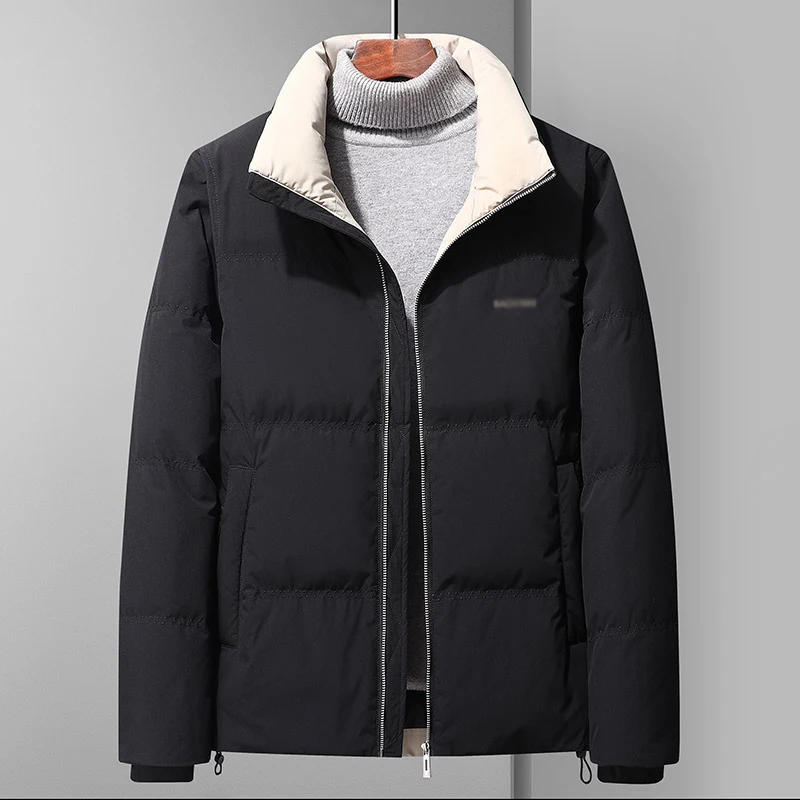 Winter Men Thermal Puffer Basic Coats Black Navy Blue Green Gray Thick Warm Puff Jackets Male Lightweight Padded Outerwear 2022