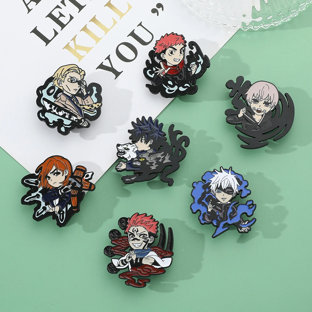 

Anime Jujutsu Kaisen Button Pins Cute Brooch for Girls Jewelry Cartoon Badges for Backpack Accessories Gift For Friends