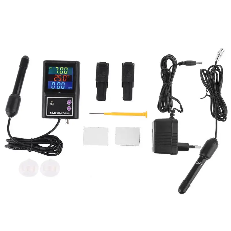 pH Temperature EC TDS Meter Tester Water Quality Analyzer 4-in-1 Online Monitor