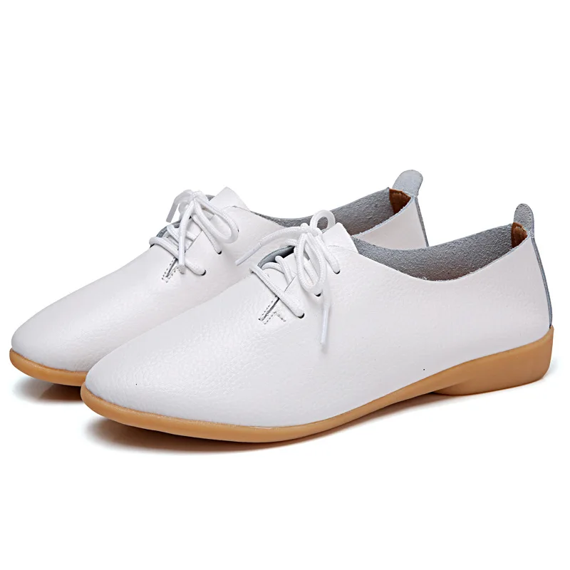 

Genuine Leather Spring Summer Loafers Women Casual Shoes Moccasins Soft Pointed Toe Ladies Footwear Frenulum Women Flats Shoes