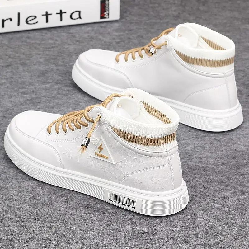 

Кроссовки мужские высокие, кожаные, повседневные, удобные, водонепроницаемые, спортивная обувь