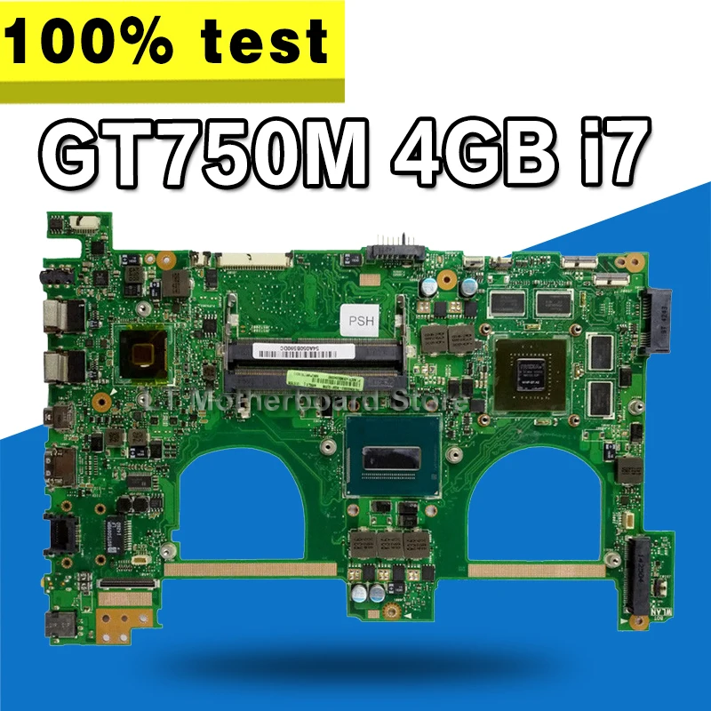 

Материнская плата N550JV для ноутбука Asus Q550JV G550J G550JK N550JV N550JV N550J, материнская плата REV2.0 i7-4700HQ GT750M DDR3 HM86, тест ОК