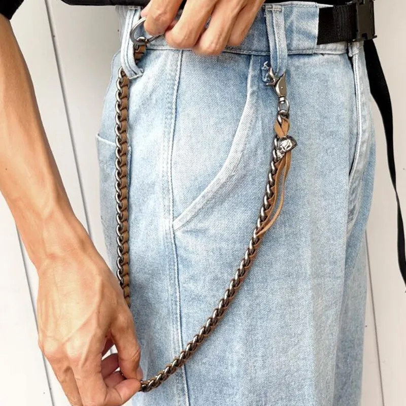Мужская классическая цепочка в стиле панк Байкерская с застежкой на талию и